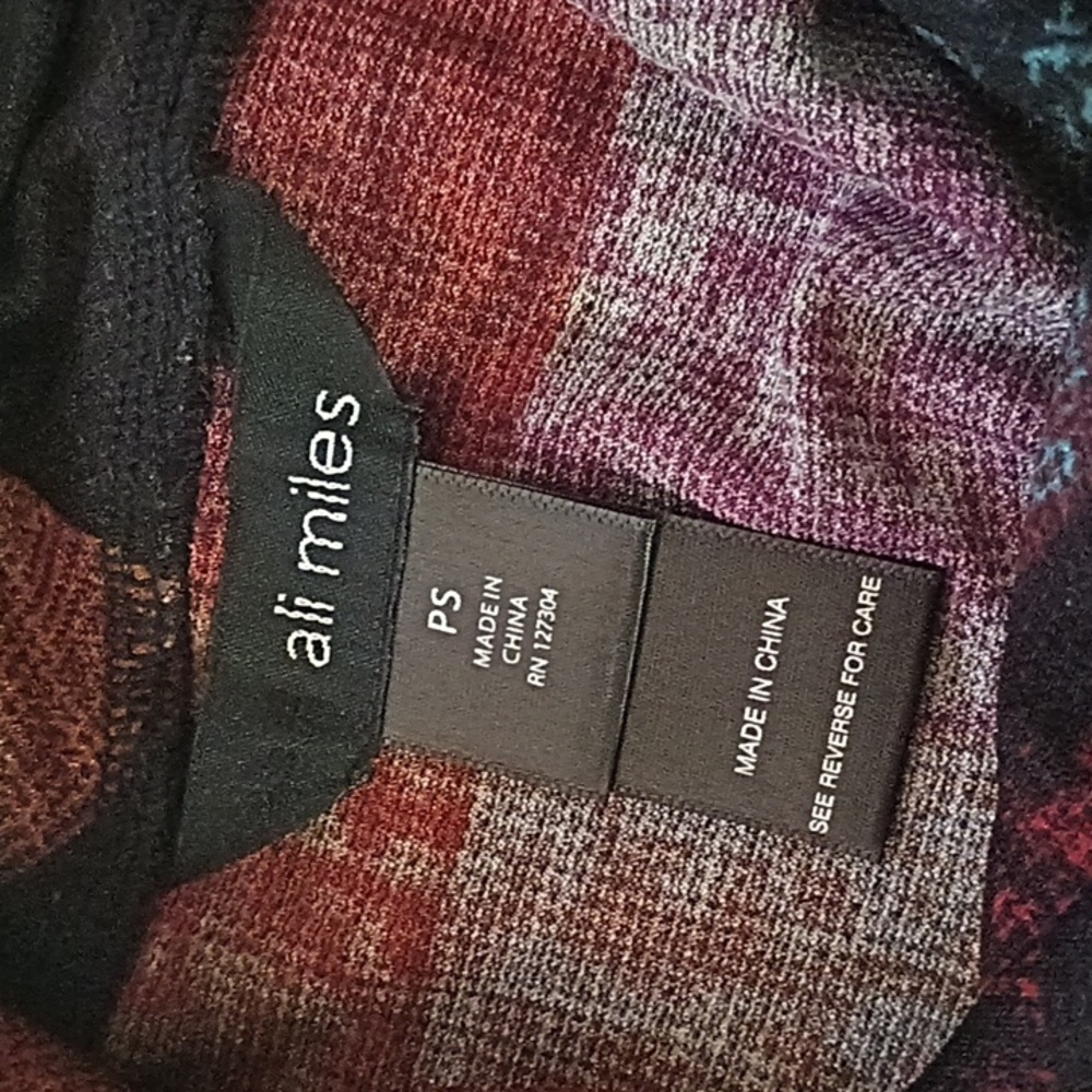 Ali Miles Black Multicolor Patchwork Funnel Neck … - image 5